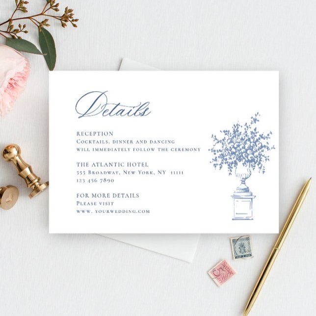 Tarjeta De Recepción Detalles del Boda azul turbulento del órgano renac (Subido por el creador)