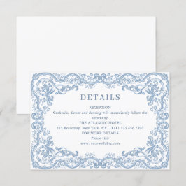 Tarjeta De Recepción Detalles del Boda azul turbulento del órgano renac