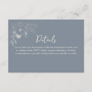 Tarjeta De Recepción Detalles del Boda azul turquesa vintage