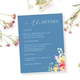 Tarjeta De Recepción Detalles del Boda azul turquesa y colorido