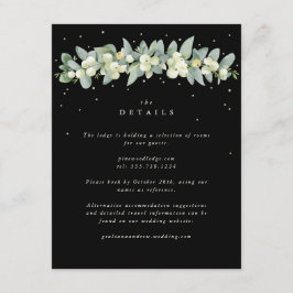 Tarjeta De Recepción Detalles del Boda Black Snowberry+Eucalyptus Garla