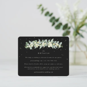Tarjeta De Recepción Detalles del Boda Black Snowberry+Eucalyptus Garla