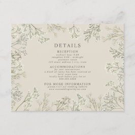 Tarjeta De Recepción Detalles del Boda blanco al respiro del bebé