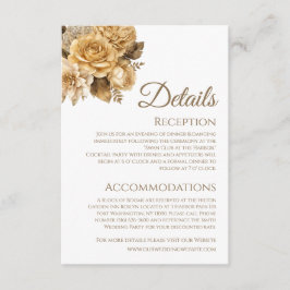 Tarjeta De Recepción Detalles del Boda blanco-Bouquet-flor neutra-