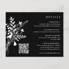 Tarjeta De Recepción Detalles del Boda blanco de flores silvestres Bouq