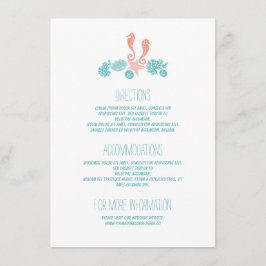 Tarjeta De Recepción Detalles del Boda blanco de los tesoros subacuátic