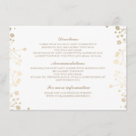 Tarjeta De Recepción Detalles del Boda blanco del aliento del bebé - In