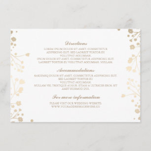 Tarjeta De Recepción Detalles del Boda blanco del aliento del bebé - In