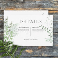 Detalles del Boda blanco del follaje verde fúnebre