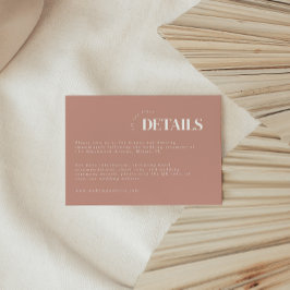 Tarjeta De Recepción Detalles del Boda blanco y rosado con polvo simple