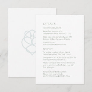 Tarjeta De Recepción Detalles del Boda Blue Celtic Irish Swan Love Knot