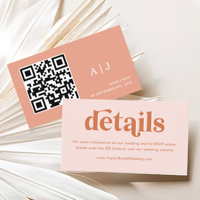 Tarjeta De Recepción Detalles del Boda Boho Disco Naranja Rosa Peach (Subido por el creador)