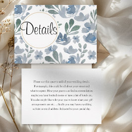 Tarjeta De Recepción Detalles del Boda Boho Dusty Blue