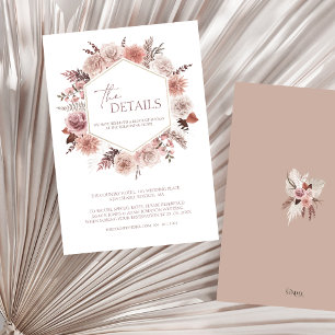 Tarjeta De Recepción Detalles del Boda Boho Dusty Pink Floral Wreath
