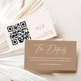 Tarjeta De Recepción Detalles del Boda Boho Taupe