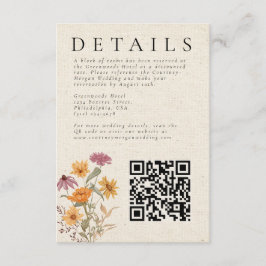 Tarjeta De Recepción Detalles del Boda botánico del Jardín de Flores Si