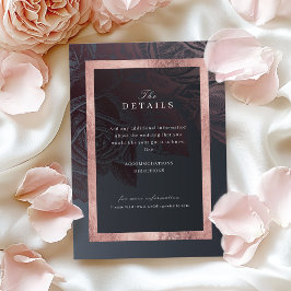 Tarjeta De Recepción Detalles del boda botánico rosa de lujo oro vintag