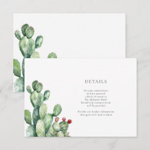 Tarjeta De Recepción Detalles del Boda Cactus