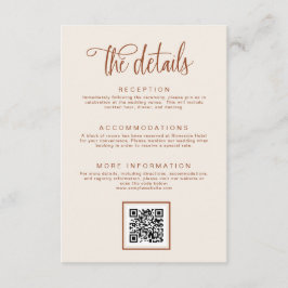 Tarjeta De Recepción Detalles del Boda caligráfico manuscrito de Terrac