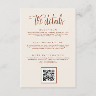 Tarjeta De Recepción Detalles del Boda caligráfico manuscrito de Terrac