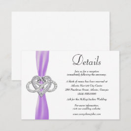 Tarjeta De Recepción Detalles del Boda cardíaco infinito de cinta morad