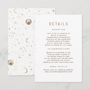 Tarjeta De Recepción Detalles del Boda Celestial de Noche Starry