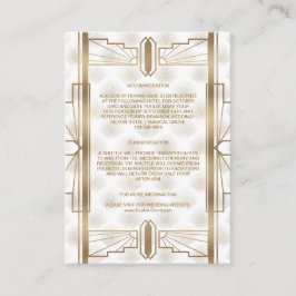 Tarjeta De Recepción Detalles del Boda Charm Gold Great Gatsby Art Deco