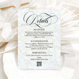 Tarjeta De Recepción Detalles del Boda clásico blanco y negro