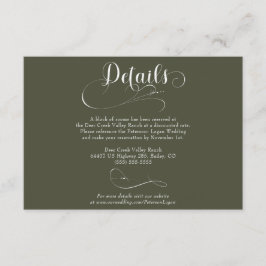 Tarjeta De Recepción Detalles del Boda clásico de guión elegante