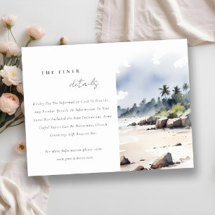 Tarjeta De Recepción Detalles del Boda Coastal Bali Beach Palm Tree
