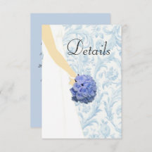 Detalles del Boda con traje de novia elegante azul