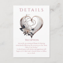 Detalles del boda - Corazón rosa moderno con flore