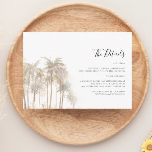Tarjeta De Recepción Detalles del Boda costero del árbol de palmas