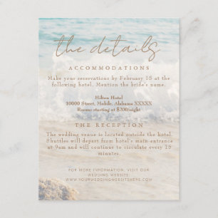 Tarjeta De Recepción Detalles del Boda costero/oceánico