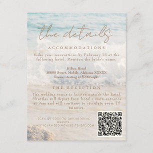 Tarjeta De Recepción Detalles del Boda costero/oceánico