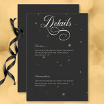 Tarjeta De Recepción Detalles del Boda Dark Moody Stars Victorian<br><div class="desc">Revela la mística de tu historia de amor con nuestra tarjeta de detalles del boda de romance oscuro. El diseño de esta suite, con un encanto oscuro, ofrece una invitación con un gráfico oculto victoriano de un sol, luna y estrellas, bellamente intrincado y detallado. Las tarjetas de la suite son...</div>