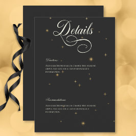 Tarjeta De Recepción Detalles del Boda Dark Moody Stars Victorian