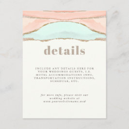 Tarjeta De Recepción Detalles del Boda de acuarela costera artística