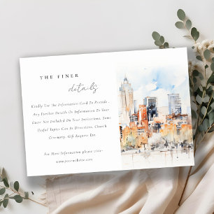 Tarjeta De Recepción Detalles del Boda de acuarela de Denver Colorado