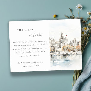 Tarjeta De Recepción Detalles del Boda de acuarela de Kansas City Misso