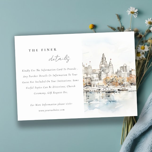 Tarjeta De Recepción Detalles del Boda de acuarela de Kansas City Misso (Subido por el creador)