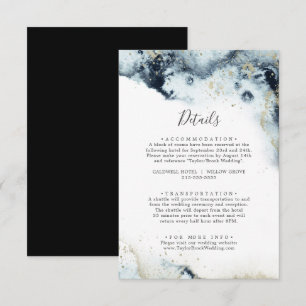 Tarjeta De Recepción Detalles del Boda de acuarela de la Marina Resumen