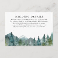 Detalles del boda de acuarela de las montañas rusa