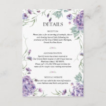 Detalles del Boda de acuarela floral Purple Hydran