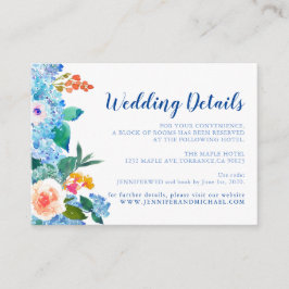 Tarjeta De Recepción "Detalles del Boda de acuarela Hydrangea