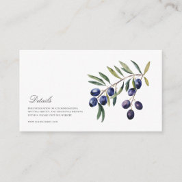 Tarjeta De Recepción Detalles del Boda de acuarela mediterráneo