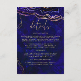 Tarjeta De Recepción Detalles del Boda de Agate Azul Profundo Geode Osc