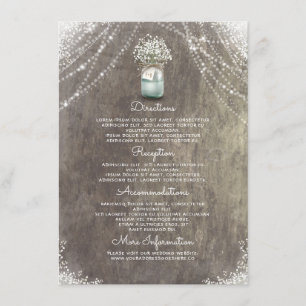 Tarjeta De Recepción Detalles del Boda de aliento de Mason Jar Baby