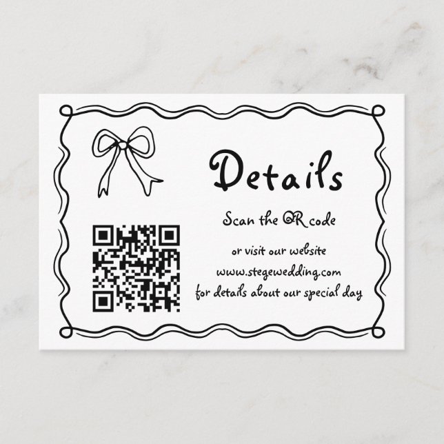 Tarjeta De Recepción Detalles del boda de arcos blancos y negros (Anverso)