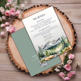 Tarjeta De Recepción Detalles del Boda de aventuras de las montañas rus